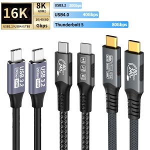 USB-C Data Transfer Full-Featured Cable 8K/16K PD240W Fast Charging Cable  for Thunderbolt 5/4/3 Phone Tablet Laptop Macbook Pro