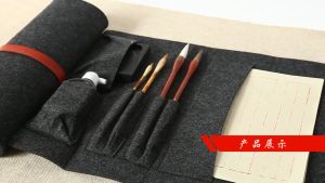 Túi Cặp Sách Kèm Thảm Kê Đựng Dụng Cụ Học Tập Bút Giấy Nghiên Mực Đem Di Chuyển Thuận Lợi Tiện Dụng Không Thấm Mực