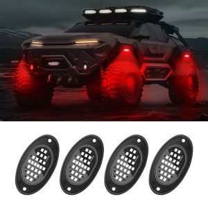 4PCS Car Chassis Light 12V LED Rock Lights 24 High Brightness Ambient Lighting For Polaris Yamaha Can-Am UTV ATV Off Road Jeep