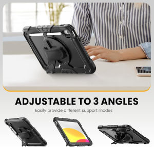 for iPad 11th Generation Case (A16) 2025Built-in with PET Screen Protector360 Degree Rotating Stand/Adjustable Shoulder Strap/Pencil Holder Heavy Duty Shockproof Tablet case for iPad 10th Generation Casefor iPad 9th 8th 7th Gen 10.2 6th 5th Gen