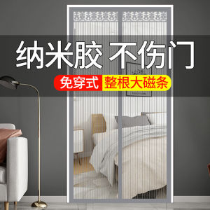 2025 New Magnetic Mosquito Door Curtain Full Magnet Strip Strong Absorption Large Door Home Use Fly Screen Bedroom