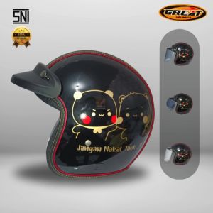 Great Helm Bogo Kulit Tengah Ungu Glossy Motif Boneka Boba Wanita SNI Termurah T02