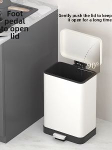 JINDONG | Wide-mouth Large Capacity Trash Can Slow-down Closing Pedal-operated Steel