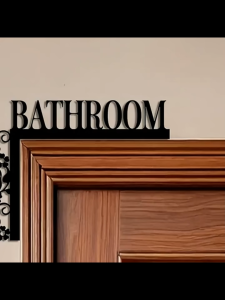 1pc Modern Metal Toilet Door Sign - Thinking Room Wall Mount Sculpture Home Decor Artwork Decorative Door Frame Pendant for Interior Decoration