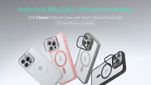 Ốp Lưng Cho iPhone 16/ iPhone 16 Plus ESR Classic Hybrid Case with Stash Stand (HaloLock) Sạc từ tính có chân đế