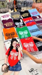 Áo Thun Thái Nữ [Mã A93] Form Vừa 40~60kg Cotton Mềm Mịn Mát [NƠ XINH]