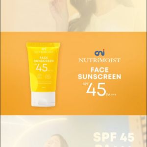 CNI Nutrimoist Face Sunscreen hybrid sunscreen SPF45 PA+++ ringan & tidak lengket utk out door & indoor