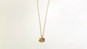 Bandai | Phim Hoạt Hình Sáng Tạo Hello Kitty Vòng Cổ Đính Đá Cho Bé Gái Hình Ảnh Chân Dung Đầu Mèo Kitty Dễ Thương Mặt Dây Chuyền Phụ Kiện Thời Trang