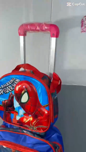 2026 Kids 3-in-1 Trolley Bag with 3D Character Print 16-inch Waterproof Nylon Durable Travel Gear