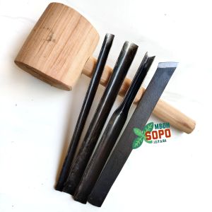 Alat Kerajinan Pahat Ukir Kayu Jepara Pahat Bonsai Tatah Ukir Paket P2