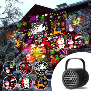 【Hibeautylife】Christmas LED Snowflake Lamp Holiday Projection Light Portable Light Indoor Outdoor Bedroom Night Light USB Disco Party Lights