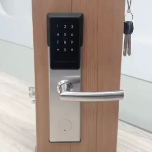 SMDC Smart Lock Authorization Stainless Steel TTlock APP Bluetooth Smart Mortise Lock Passcode Card Manual Key and TTlcock App Unlock Works with Alexa and Google Home via BLE-200 Bluetooth Gateway