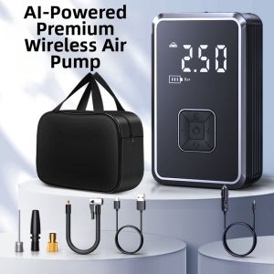 deli | Portable Wireless Air Compressor Pump With Tire Pressure Measurement Function