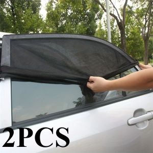 2Pcs/Set Car Mosquito Proof Window Mesh Car Sunshade Net Car Window Sun Visor Cover Automotive Interior