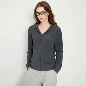 Hooded Leisure Gray Hoodie Loose and Slim Fit Women Autumn Outerwear