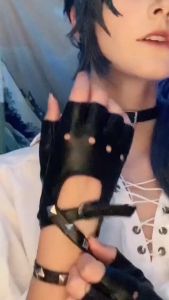 Găng tay Y2K Lolita Goth Punk Cosplay thời trang bao tay kiểu nữ ngầu Da PU đen biểu diễn Cyberpunk