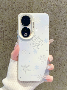 Winter Snowflake Style Huawei Honor 90 pro 80 Creative Personalized Protective Phone Case Anti-Fall Fashionable Matte Finish