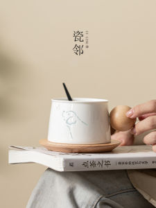 Cốc Cà Phê Bằng Gốm Sáng Tạo Nhỏ Gọn Cốc Thủy Tinh Sang Trọng Dùng Tại Nhà Văn Phòng Quà Tặng Cho Cặp Đôi Dễ Thương Cốc Đựng Nước