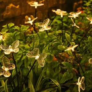 1PC 6LED Outdoor Solar Butterfly Garden Floor Light Suitable for Garden Courtyard and Landscape Decoration