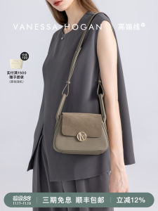 VH Womens Pillow Bag Large Capacity Loose Handbag Top Layer Cowhide Single Shoulder Crossbody Bag British Style Soft Fabric