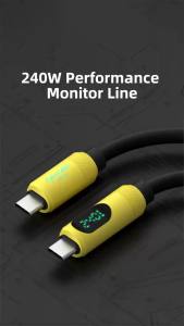 Cáp USB C Sang USB C Hagibis Tích Hợp Màn Hình LED Sạc Nhanh PD 240W Dành Cho iPhone 16 17 Pro MacBook Pixel - Chất Liệu Silicon Lỏng