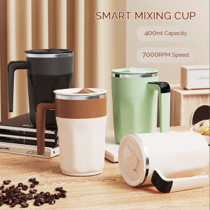 foreverlily 400ml Rechargeable Self Stirring Mug Automatic Mixing Cup Magnetic Mug Milk Coffee Cup With Lid 316 Stainless Steel Auto Mixing Portable Gift Present