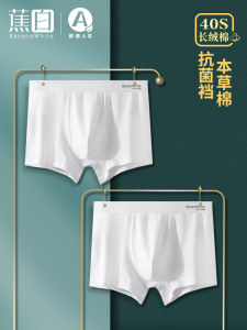 กางเกงบ็อกเซอร์ชายผ้าฝ้ายลิ่มคอตตอนบริสุทธิ์ ทรงเอวกลาง ป้องกันแบคทีเรีย ทรงบ็อกเซอร์ชายทรงปกติ สไตล์ยูนิเซ็กซ์