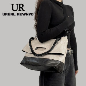 กระเป๋าถือหนังนิ่ม UR สำหรับผู้หญิง 2024 กระเป๋าสะพายข้างขนาดใหญ่ความจุสำหรับเดินทางและเรียน กระเป๋าสะพายข้างหนัง PU สำหรับเยาวชน