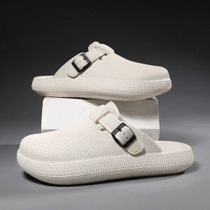 Mens Summer Outdoor Beach Sandals Anti-Slip Driving Office Half Slippers Thick Bottom EVA Slippers Casual Wear Youth Sport Leisure