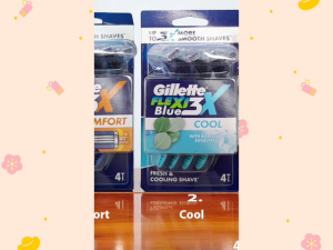 Gillette Flexi Blue 3x Comfort Cool isi 4pcs Ultimate Short Shave Pisau Alat Cukur Alat Pria Cowok Gilete Gillete Blu Shave Razor Gilette Biru Smootg Sgaves Eucalyptus