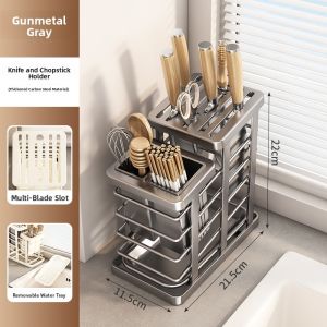 WEIMEIYUAN | Multi-Function Kitchen Knife Organizer with Wall Mount and Countertop Options