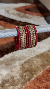 Premium Indian Silk Thread Bangles maroon Deepawali gifts/ Pooja gifts/ return gifts/ return favours / Diwali gifts 🎁 (Customised Bangles for kids and adults) with Kundan work