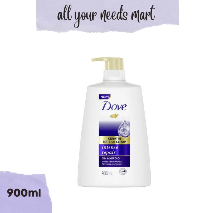 Dove Keratin Tri-Silk Serum Intense Repair Shampoo, 900ml