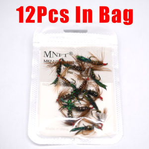 Topranc Hand Tied Feather Fly Lures Artificial Insect Pattern Fishing Flies Hook Freshwater Micro Fishing Tackle For Trout