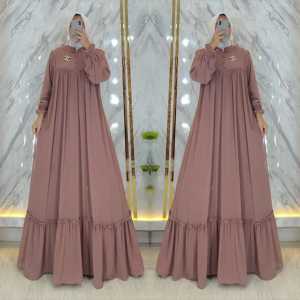 NadilaOutfit - Minno Dress / GAMIS JUMBO UKURAN S M L XL XXL / GAMIS WANITA TERBARU / FASHION MUSLIM WANITA KEKINIAN / MAXI DRESS CANTIK BAHAN CRINKLE