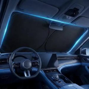 Tấm Che Nắng Cửa Sổ Ô Tô Gấp Gọn Chống Tia UV Chắn Gió Phụ Kiện Ô Tô Rèm Màu Bạc Titan Để Trang Trí & Bảo Vệ