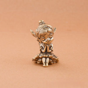 Brass Creative Little Angel Ornament Carving Home Office Desktop Tea Pet Ornament
