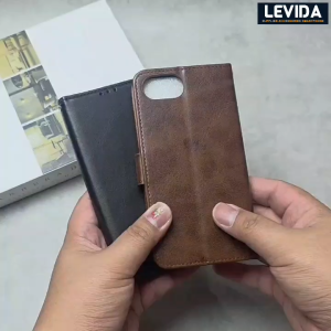Iphone 16E Flip Cover Kulit Leather Case Sarung Buku Kulit Iphone 16E