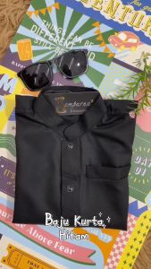 NEW Design Baju Kurta Brand Sempurna Black Regular Slim Fit Cotton Sedondon Baju Raya - D011K