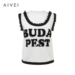 AIVEI | Winter Sweet and Spicy Style Letter Pattern Knit Vest