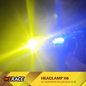 WERACE Headlamp LED H6 D2 Laser 2 Warna Senja Biru Dual Color Hi Low White White White Yellow Devil Blue