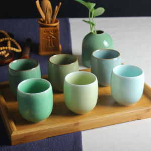 Longquan Kiln Ceramic Cup Kung Fu Tea Cup Longquan Celadon Stylish Household Water Cup Single Cup Master Cup Office Cup