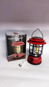 Best Seller SOLAR CAMPING LIGHT WITH MOTION SENSOR | Warm Color & Outdoor Atmosphere Camping Lamp | Waterproof Type C Solar Power Light Lamp | USB Rechargeable Metal Hanging Lamp | Portable Vintage Solar Powered Lamp | Polycrystalline Silicon Solar Panels
