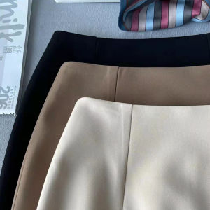 Elegant A-Line Workwear Skirt Coffee Color Midi High Waist Bodycon Straight Cut Spring Autumn New Arrival Womens Fashion