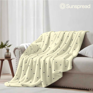 Beast Kingdom | Cream Dot Soft Warm Flannel Blanket Lightweight Cozy Christmas Halloween Home Decor Room