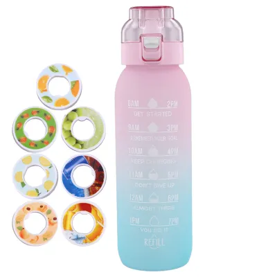 Bình Nước Thể Thao Di Động 1000ML Với 7 Viên Nang Hương Vị Chống Rò Rỉ Hình Tròn Có Mùi Hương Trái Cây Không Đường Cách Uống Sáng Tạo