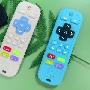NEW TV Remote Control Baby Silicone Teether Cute Dinosaur Education Teething ToyColorful TV Teether Soothing Molar Stick