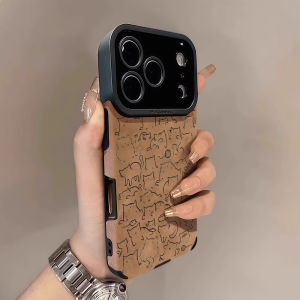 Potdemiel | Cats Collection Flip Leather Phone Case for iphone 17 16 15 14 Plus 13 12 11 Pro Max X XR XS Cover Fashion Funda Cases