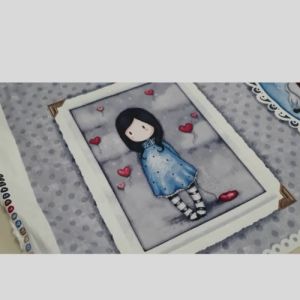 60 X 110 cm Panel Fabric 100% Cotton Fabric Pretty Girl Print Simply Gorjuss - Wall Hanging Craft Handmade |Sewtizen Fabric|