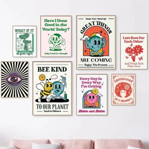Retro Growth Mentality Inspirational Quote Poster Minimalist Wall Art Print Canvas Painting for Living Room Modern Home Decor